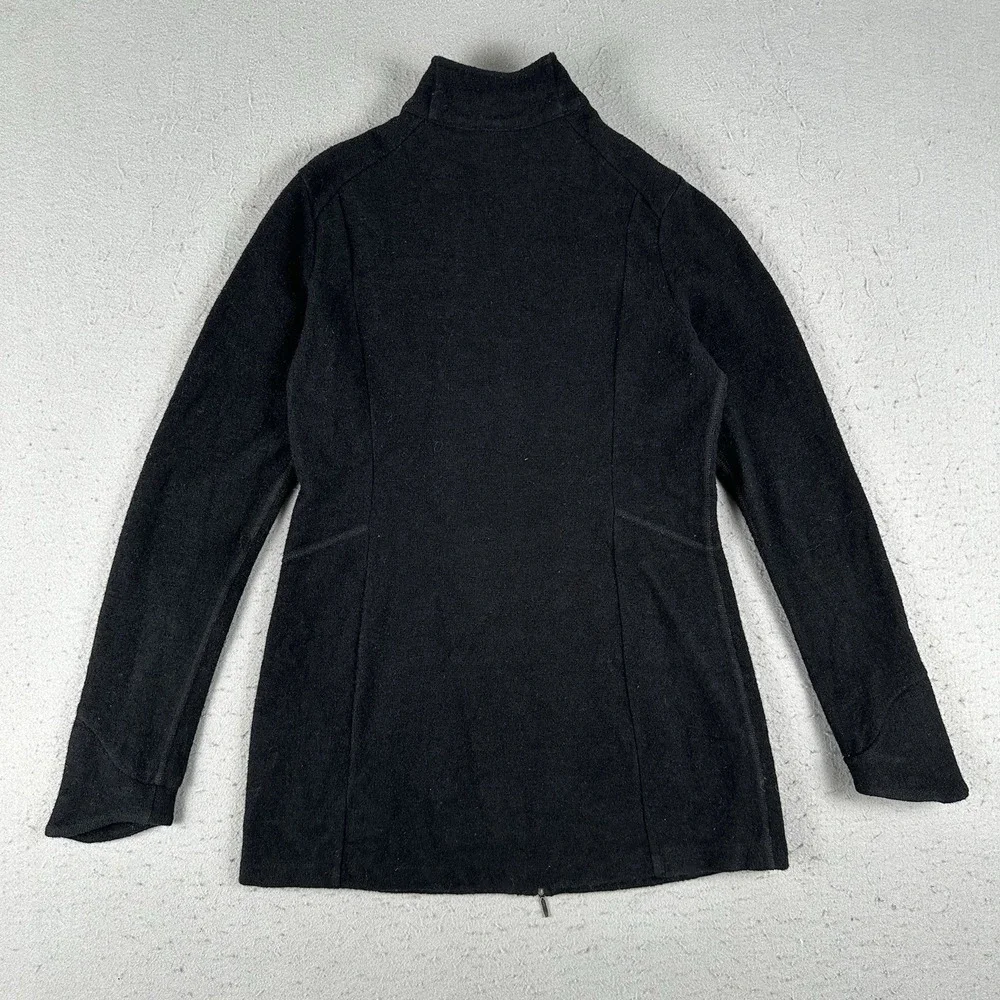 Ibex Jacket Womens Small Black BACKBAY Zque Merino Wool Tunic Full Zip Mock Neck